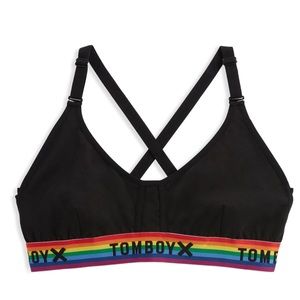 TomboyX Prism Scoop Bralette | Black Rainbow | Size L